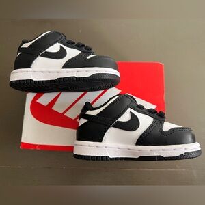 Nike Infant Dunk Low Black and White Sneakers - size 4C